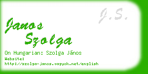 janos szolga business card