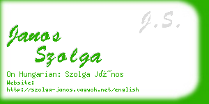 janos szolga business card